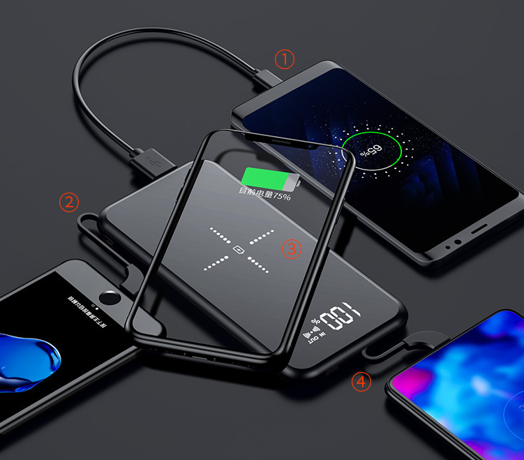 Mirror Wireless Power Bank — Sleek Portable Charger for iPhone & Android