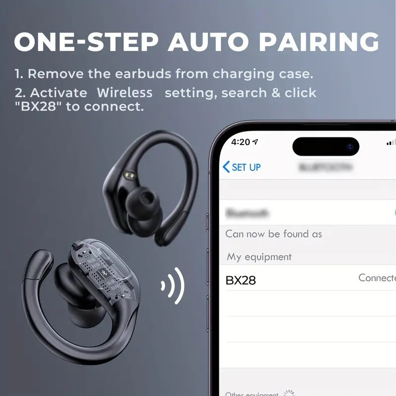 Wireless Noise Cancelling Earphones with LED Display