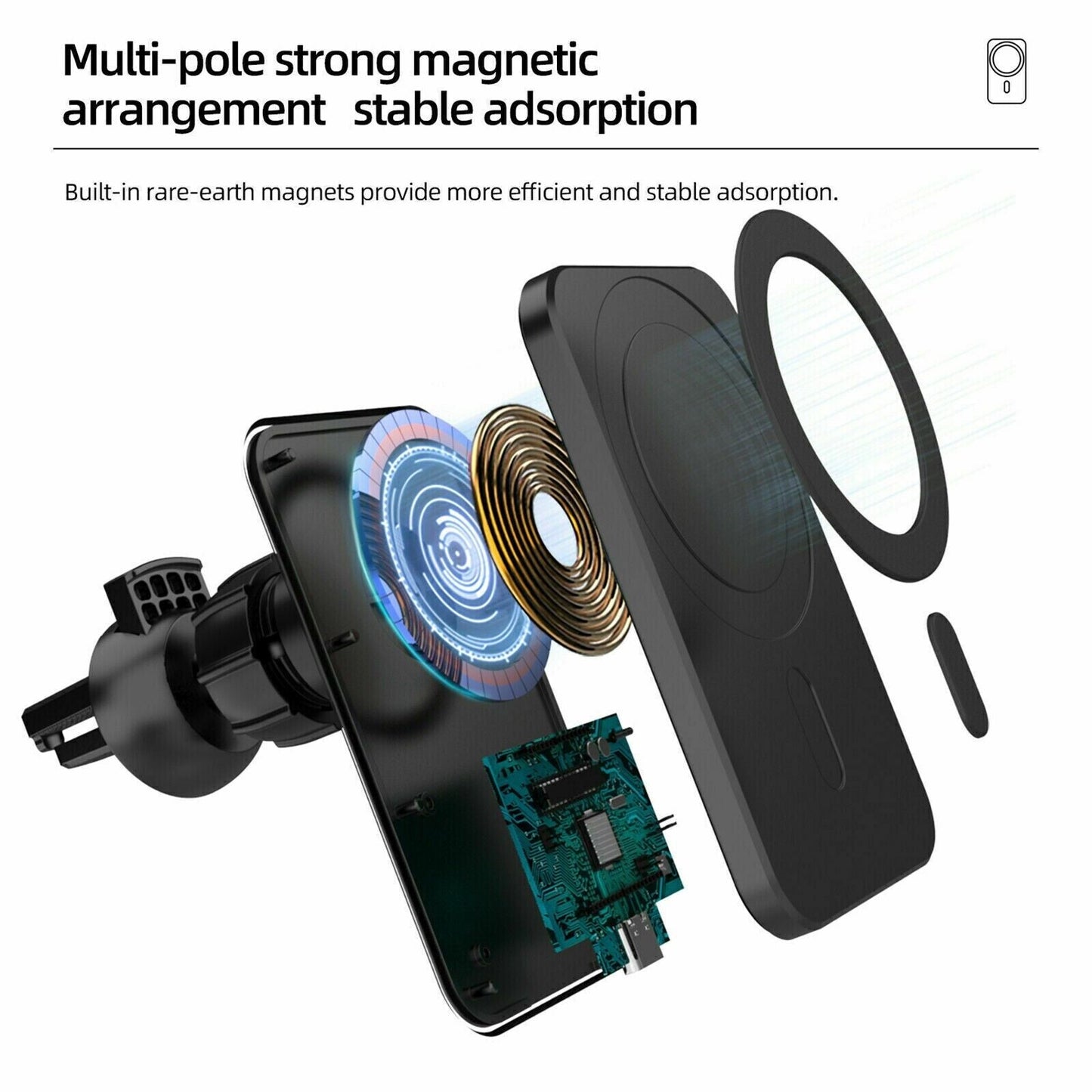 MagSafe Wireless Charger Car Mount for iPhone 12 13 14 Pro Max
